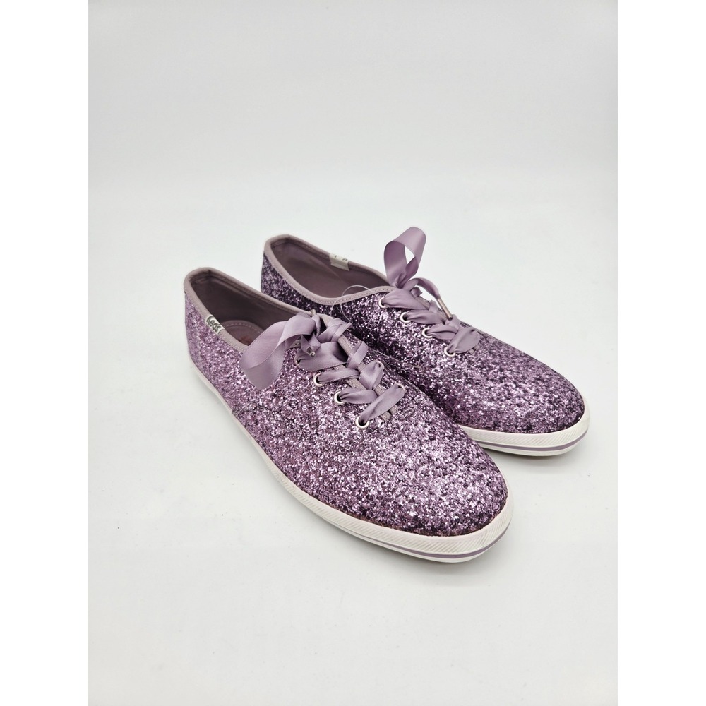 Keds x kate spade New York Champion Purple Glitter Bow Lace-Up Low Top 8.5